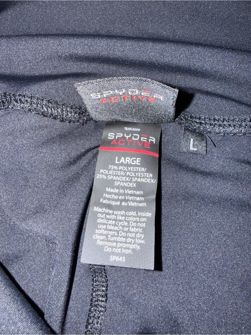 Spyder Black Performance Leggings with Pockets and Subtle Red Accent - Picture 6 of 6